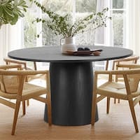 52" Solid Oak Round Pedestal Dining Table - Bed Bath & Beyond - 40850817